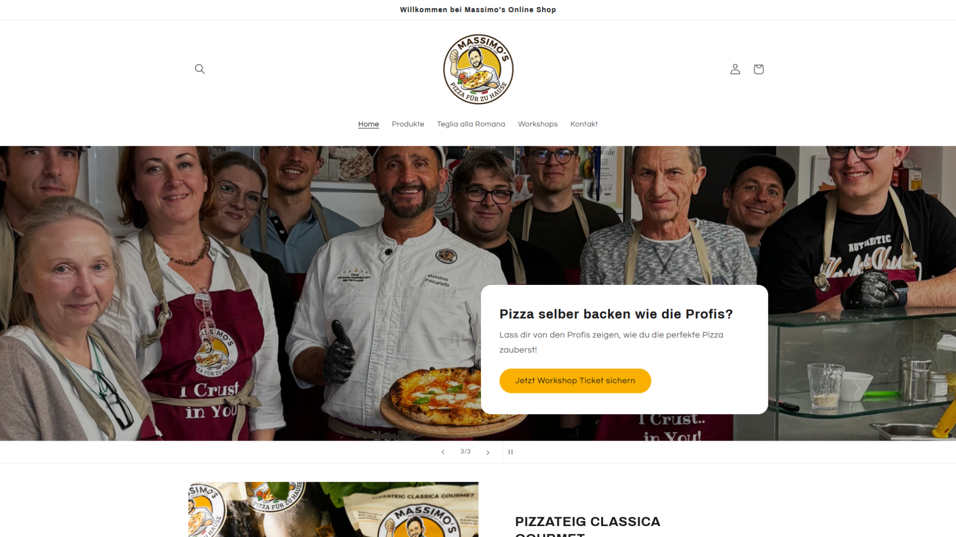 Website Screenshot www.massimospizzafürzuhause.online